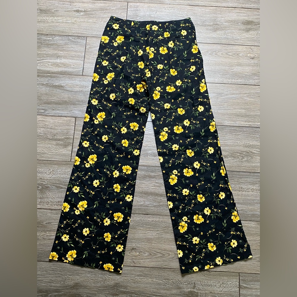 AQUA Medium Floral Print Wide Leg Pants - Picture 6 of 10